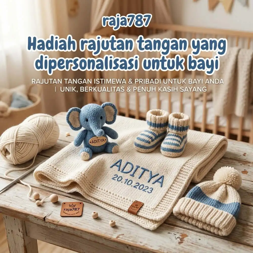 Raja787 Hadiah Rajutan Tangan yang Dipersonalisasi untuk Bayi